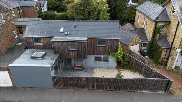 The house from above, set behind the terraces